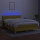 Боксспринг легло с матрак и LED, зелено, 140x190 см, плат