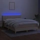Боксспринг легло с матрак и LED, кремаво, 140x200 см, плат