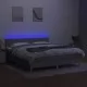Боксспринг легло с матрак и LED, светлосиво, 180x200 см, плат