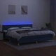 Боксспринг легло с матрак и LED, синя, 200x200 см, плат