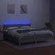 Боксспринг легло с матрак и LED, светлосиво, 180x200 см, плат