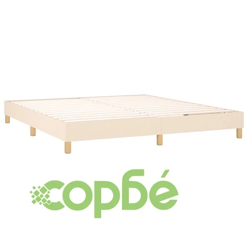 Боксспринг легло с матрак и LED, кремаво, 180x200 см, плат ➤ топ цена ➤ sorbe.bg