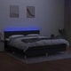 Боксспринг легло с матрак и LED, черно, 160x200 см, плат