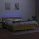 Боксспринг легло с матрак и LED, зелено, 180x200 см, плат