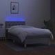 Боксспринг легло с матрак и LED, светлосиво, 80x200 см, плат