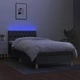 Боксспринг легло с матрак и LED, тъмносива, 90x190 см, плат