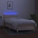 Боксспринг легло с матрак и LED, кремава, 90x190 см, плат