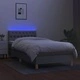 Боксспринг легло с матрак и LED, светлосиво, 90x200 см, плат