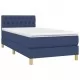 Боксспринг легло с матрак и LED, синя, 90x200 см, плат