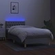Боксспринг легло с матрак и LED, светлосиво, 100x200 см, плат