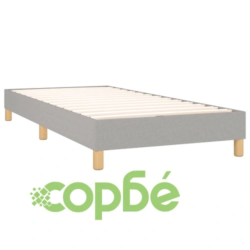 Боксспринг легло с матрак и LED, светлосиво, 100x200 см, плат ➤ топ цена ➤ sorbe.bg