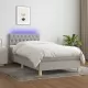 Боксспринг легло с матрак и LED, светлосиво, 100x200 см, плат