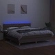 Боксспринг легло с матрак и LED, таупе, 160x200 см, плат