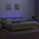 Боксспринг легло с матрак и LED, зелена, 200x200 см, плат
