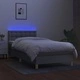 Боксспринг легло с матрак и LED, светлосиво, 90x200 см, плат