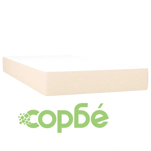 Боксспринг легло с матрак и LED, кремава, 90x200 см, плат ➤ топ цена ➤ sorbe.bg