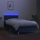 Боксспринг легло с матрак и LED, синьо, 100x200 см, плат