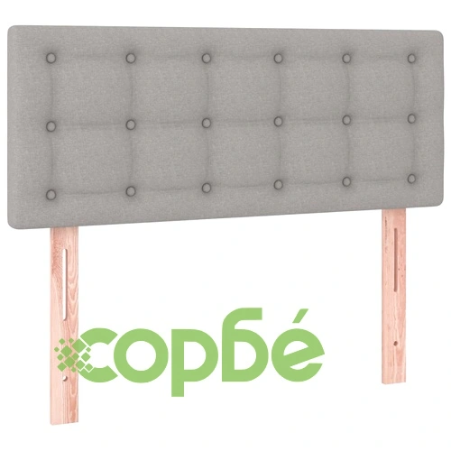 Боксспринг легло с матрак и LED, светлосиво, 120x200 см, плат ➤ топ цена ➤ sorbe.bg