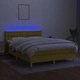 Боксспринг легло с матрак и LED, зелено, 140x190 см, плат