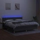 Боксспринг легло с матрак и LED, тъмносиво, 180x200 см, плат