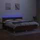 Боксспринг легло с матрак и LED, тъмнокафяво, 180x200 см, плат
