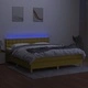 Боксспринг легло с матрак и LED, зелено, 180x200 см, плат