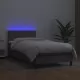 Боксспринг легло с матрак и LED сиво 80x200 см изкуствена кожа