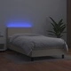 Боксспринг легло с матрак LED кремаво 90x200 см изкуствена кожа