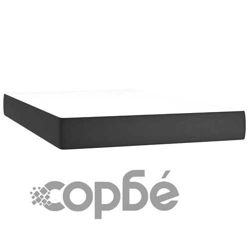 Боксспринг легло с матрак и LED черно 120x200см изкуствена кожа ➤ топ цена ➤ sorbe.bg