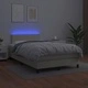 Боксспринг легло с матрак LED кремаво 120x200см изкуствена кожа