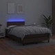 Боксспринг легло с матрак LED кафяво 120x200 см изкуствена кожа