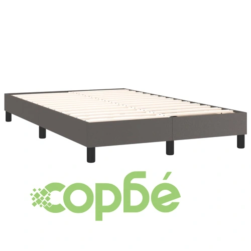 Боксспринг легло с матрак и LED сиво 120x200 см изкуствена кожа ➤ топ цена ➤ sorbe.bg