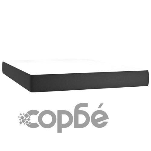 Боксспринг легло с матрак LED черно 140x190 см изкуствена кожа ➤ топ цена ➤ sorbe.bg