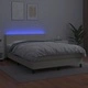 Боксспринг легло с матрак LED кремаво 140x190см изкуствена кожа