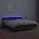 Боксспринг легло с матрак LED кафяво 180x200 см изкуствена кожа