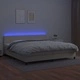 Боксспринг легло с матрак LED кремаво 200x200см изкуствена кожа