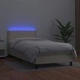 Боксспринг легло с матрак LED кремаво 80x200 см изкуствена кожа