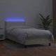 Боксспринг легло с матрак LED кремаво 90x200 см изкуствена кожа