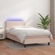 Боксспринг легло с матрак LED капучино 90x200см изкуствена кожа