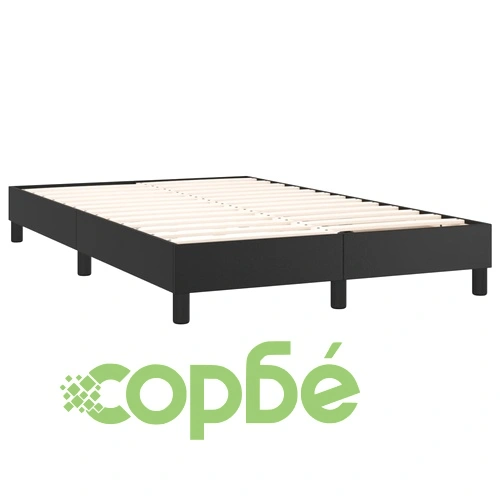 Боксспринг легло с матрак и LED черно 120x200см изкуствена кожа ➤ топ цена ➤ sorbe.bg