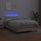 Боксспринг легло с матрак LED кремаво 120x200см изкуствена кожа