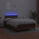 Боксспринг легло с матрак LED кафяво 120x200 см изкуствена кожа