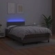 Боксспринг легло с матрак и LED сиво 120x200 см изкуствена кожа