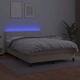 Боксспринг легло с матрак LED кремаво 140x190см изкуствена кожа