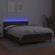 Боксспринг легло с матрак LED кафяво 140x190 см изкуствена кожа