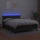 Боксспринг легло с матрак и LED черно 140x200см изкуствена кожа