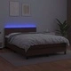 Боксспринг легло с матрак LED кафяво 140x200 см изкуствена кожа
