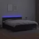 Боксспринг легло с матрак и LED черно 160x200см изкуствена кожа