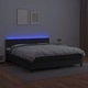 Боксспринг легло с матрак и LED черно 160x200см изкуствена кожа