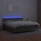 Боксспринг легло с матрак и LED сиво 160x200 см изкуствена кожа